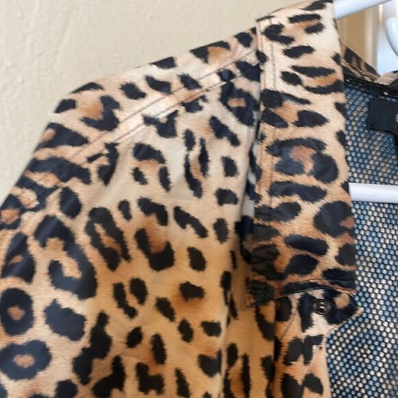 Forever 21 Animal Print Button Down Crop Jacket Windbreaker size 3X - Picture 11 of 12